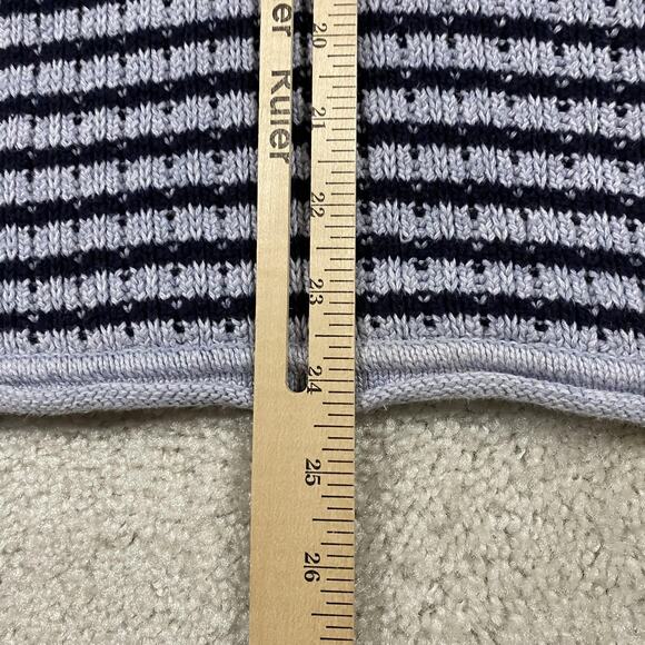 VTG Eddie Bauer Sweater Womens L Stripe Mock Neck Pullover Chunky Knit - Picture 6 of 7